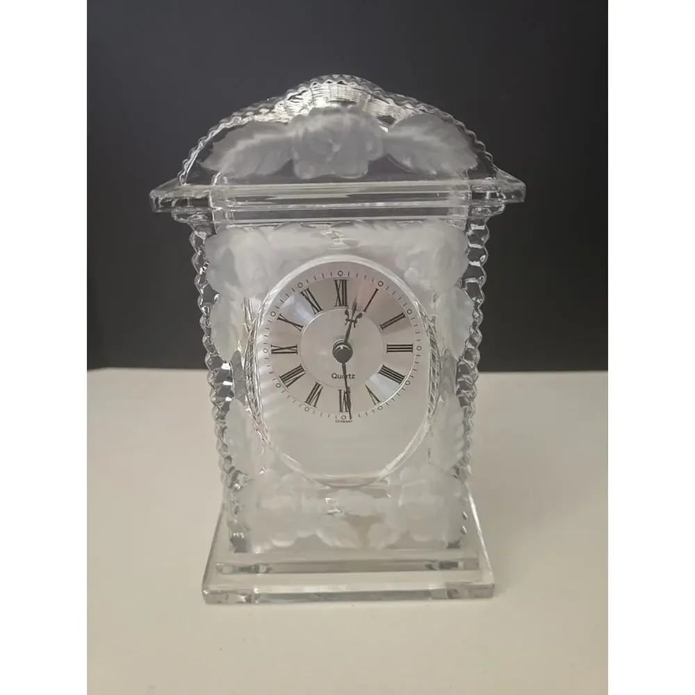 Vintage Crystal Legends By Godinger Quartz Clock, 24% Lead Crystal